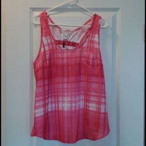 Calvin Klein size L, hot pink/white tank/blouse